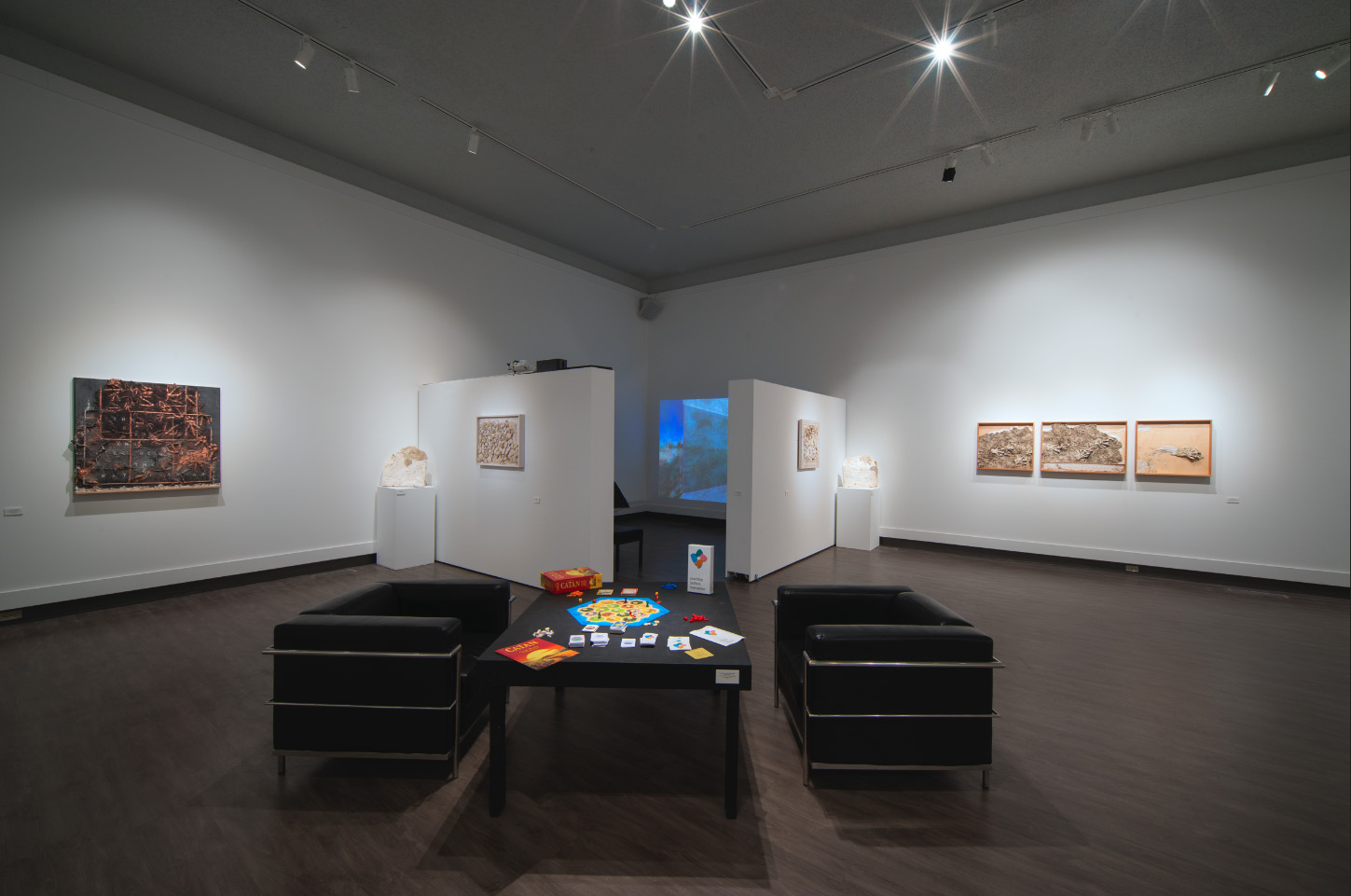 Wide installation view of the exhibition at Art Gallery of Regina.